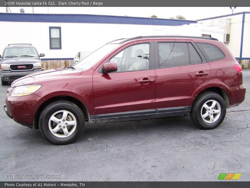 Dark Cherry Red / Beige 2008 Hyundai Santa Fe GLS