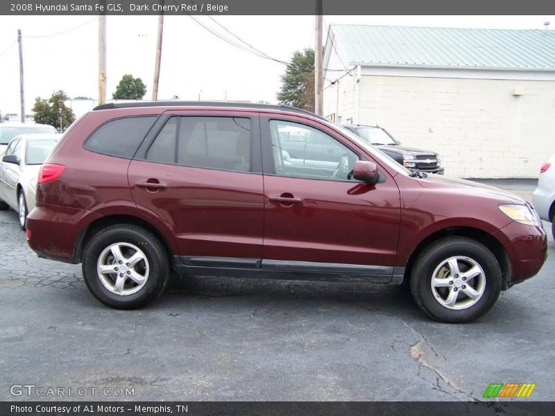Dark Cherry Red / Beige 2008 Hyundai Santa Fe GLS
