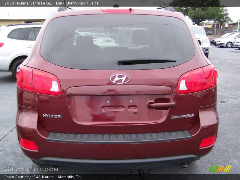 Dark Cherry Red / Beige 2008 Hyundai Santa Fe GLS