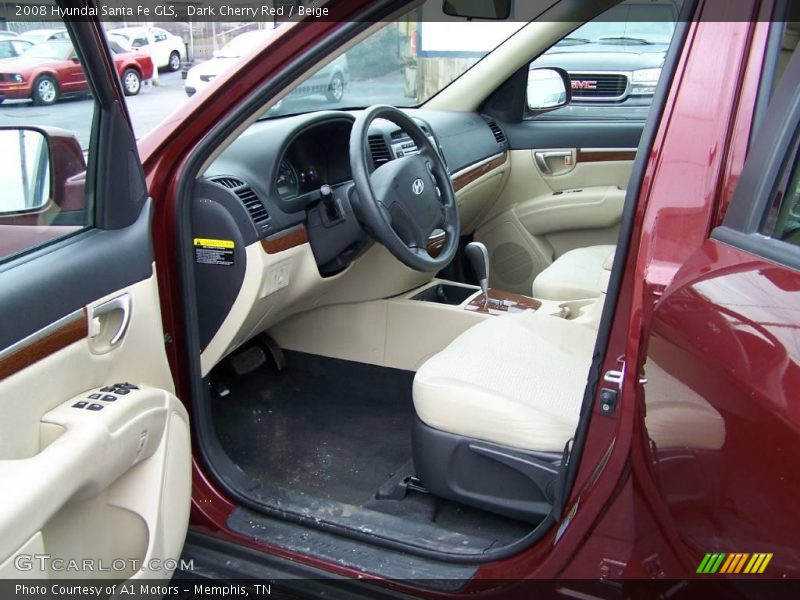 Dark Cherry Red / Beige 2008 Hyundai Santa Fe GLS