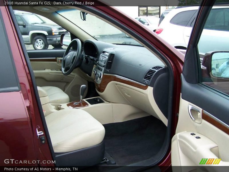 Dark Cherry Red / Beige 2008 Hyundai Santa Fe GLS