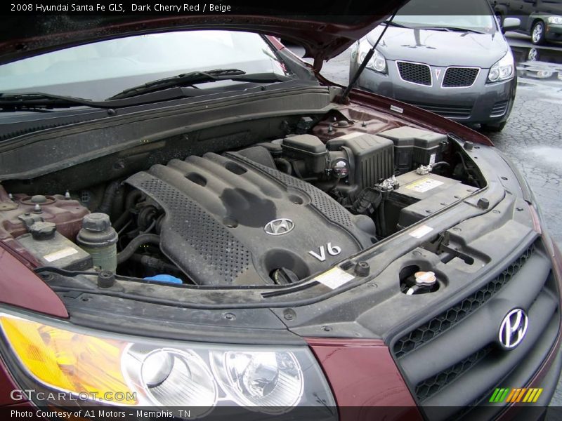 Dark Cherry Red / Beige 2008 Hyundai Santa Fe GLS
