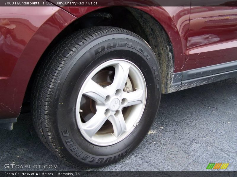 Dark Cherry Red / Beige 2008 Hyundai Santa Fe GLS