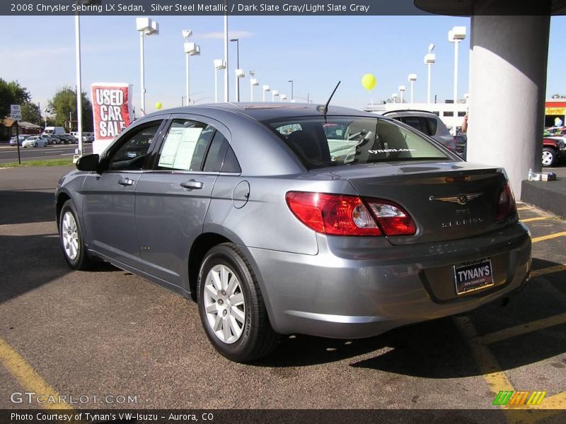 Silver Steel Metallic / Dark Slate Gray/Light Slate Gray 2008 Chrysler Sebring LX Sedan