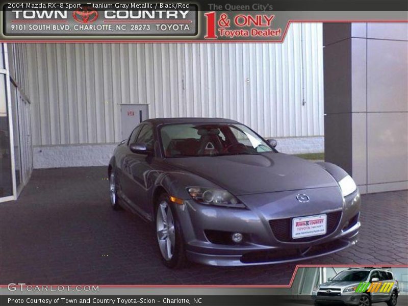 Titanium Gray Metallic / Black/Red 2004 Mazda RX-8 Sport