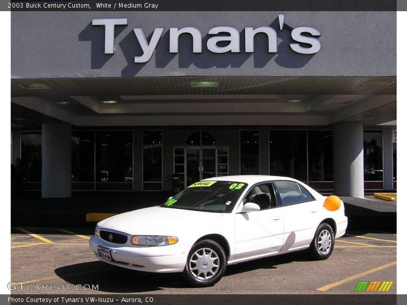 White / Medium Gray 2003 Buick Century Custom