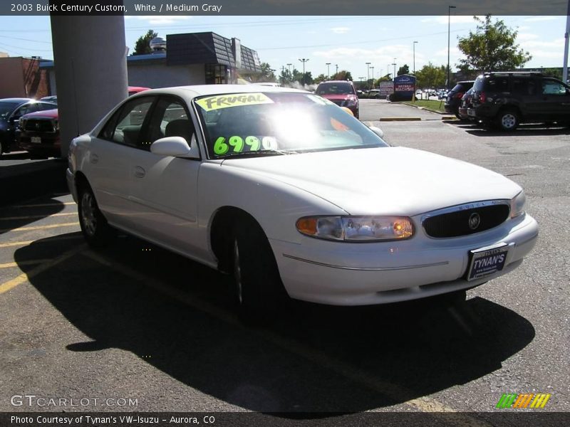 White / Medium Gray 2003 Buick Century Custom