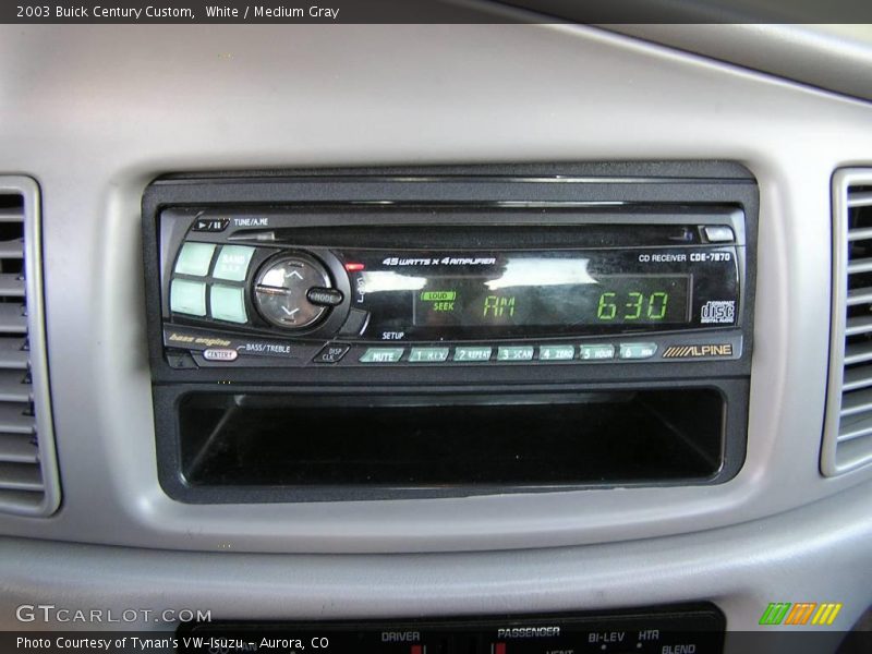 White / Medium Gray 2003 Buick Century Custom