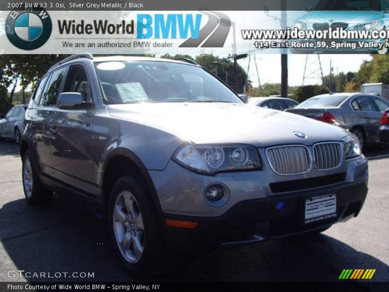 Silver Grey Metallic / Black 2007 BMW X3 3.0si