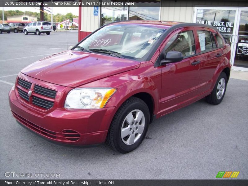 Inferno Red Crystal Pearl / Pastel Pebble Beige 2008 Dodge Caliber SE
