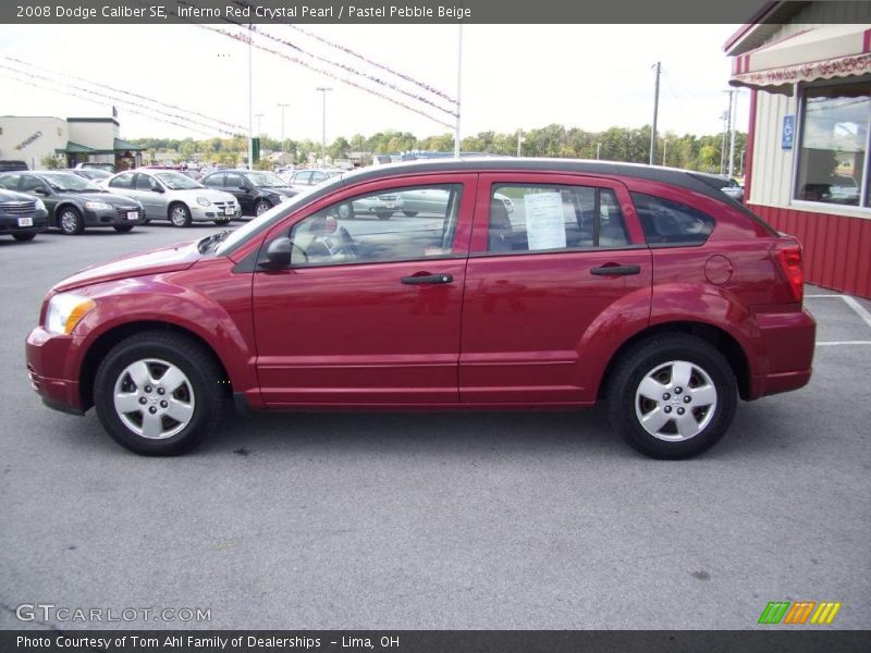 Inferno Red Crystal Pearl / Pastel Pebble Beige 2008 Dodge Caliber SE
