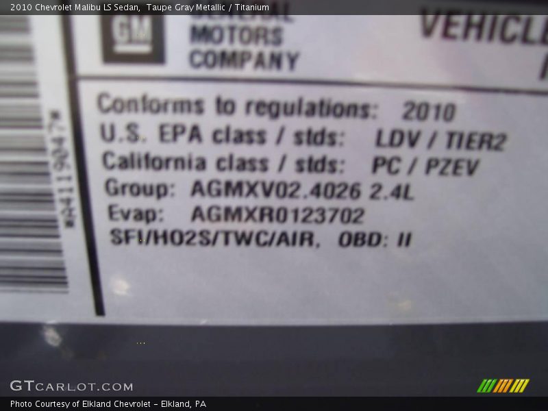 Taupe Gray Metallic / Titanium 2010 Chevrolet Malibu LS Sedan