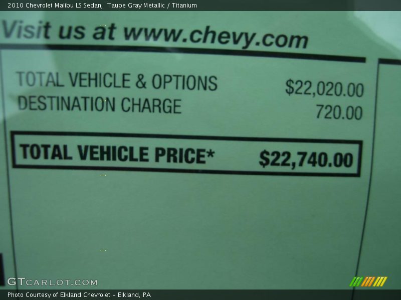 Taupe Gray Metallic / Titanium 2010 Chevrolet Malibu LS Sedan