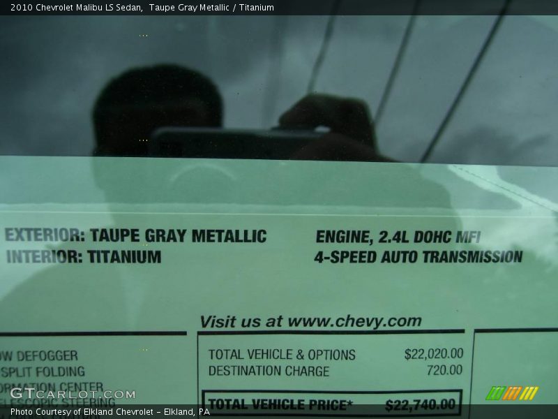 Taupe Gray Metallic / Titanium 2010 Chevrolet Malibu LS Sedan