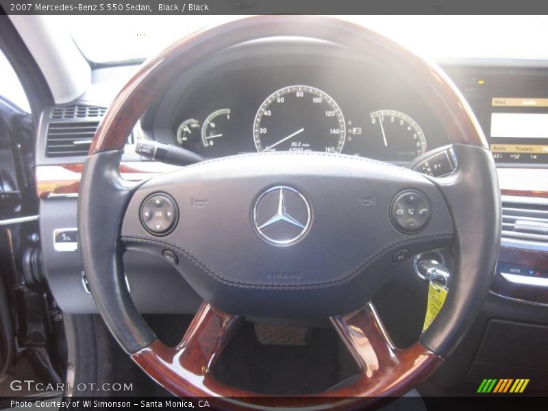 Black / Black 2007 Mercedes-Benz S 550 Sedan