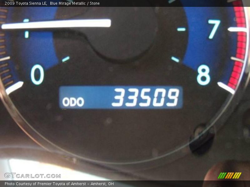 Blue Mirage Metallic / Stone 2009 Toyota Sienna LE
