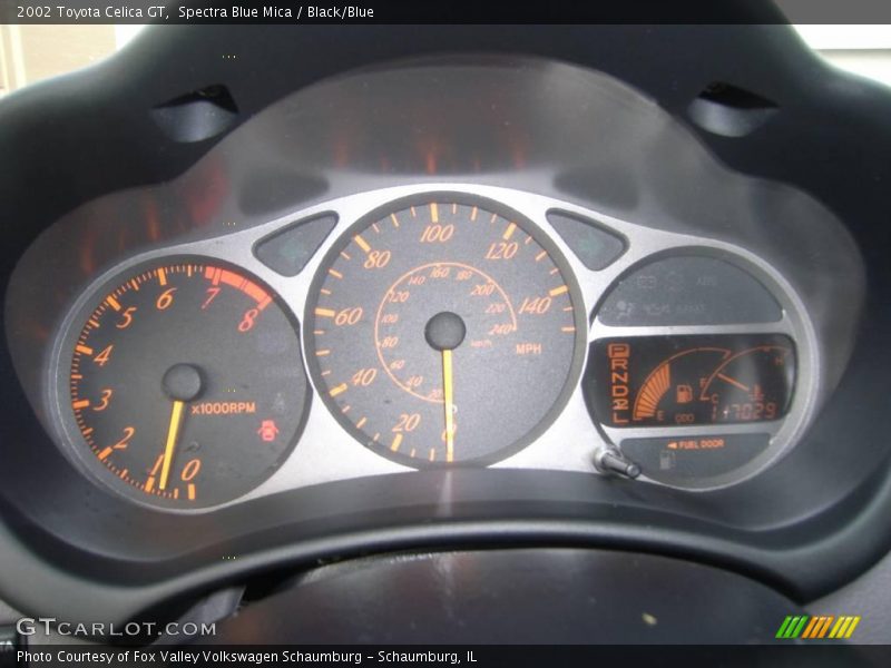 Spectra Blue Mica / Black/Blue 2002 Toyota Celica GT