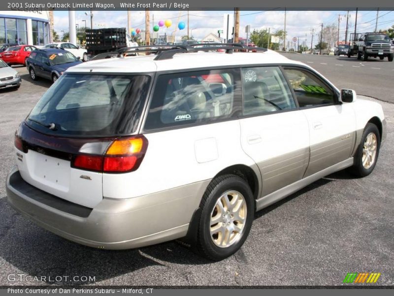 White Frost Pearl / Beige 2001 Subaru Outback Limited Wagon