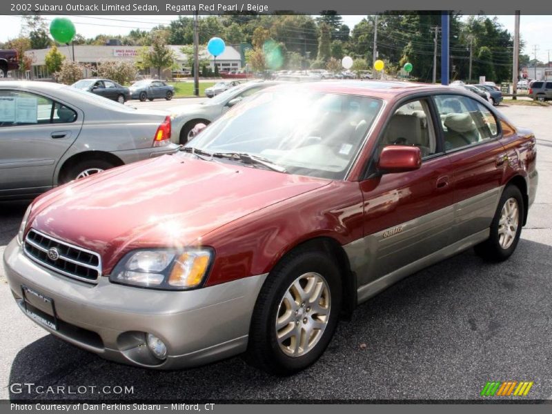 Regatta Red Pearl / Beige 2002 Subaru Outback Limited Sedan