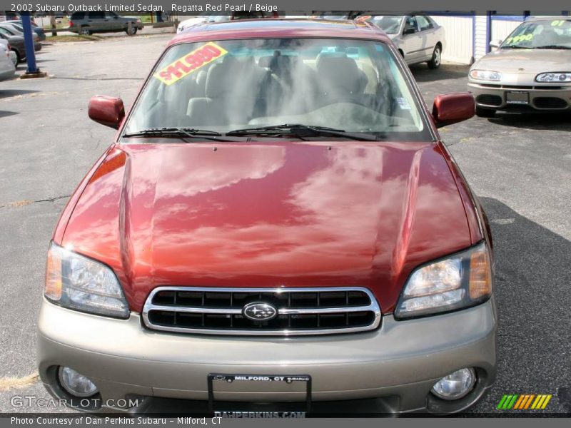 Regatta Red Pearl / Beige 2002 Subaru Outback Limited Sedan