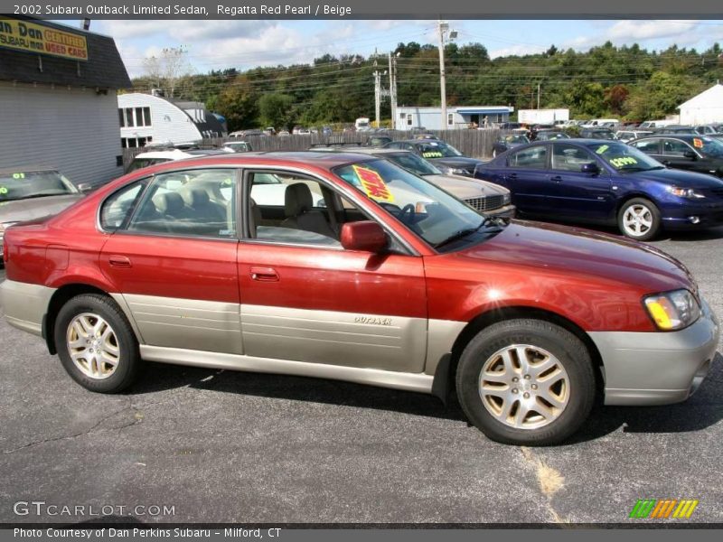 Regatta Red Pearl / Beige 2002 Subaru Outback Limited Sedan