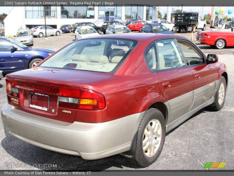 Regatta Red Pearl / Beige 2002 Subaru Outback Limited Sedan