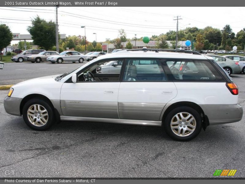 White Frost Pearl / Beige 2001 Subaru Outback Limited Wagon