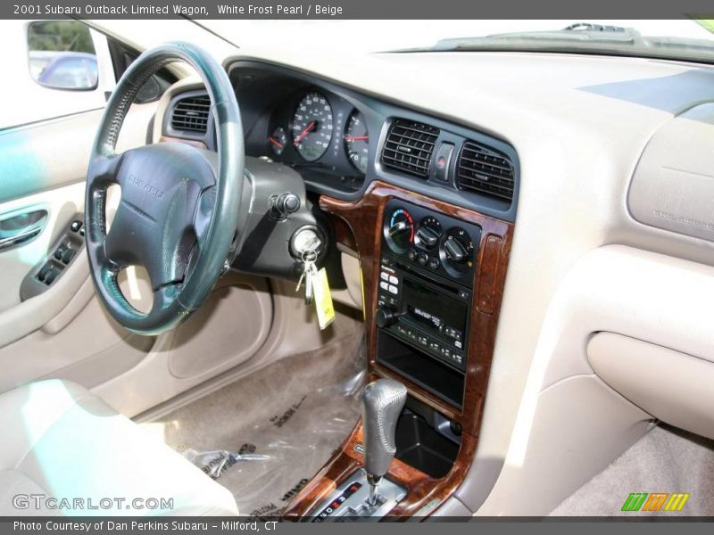 White Frost Pearl / Beige 2001 Subaru Outback Limited Wagon