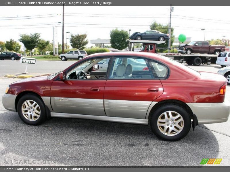 Regatta Red Pearl / Beige 2002 Subaru Outback Limited Sedan