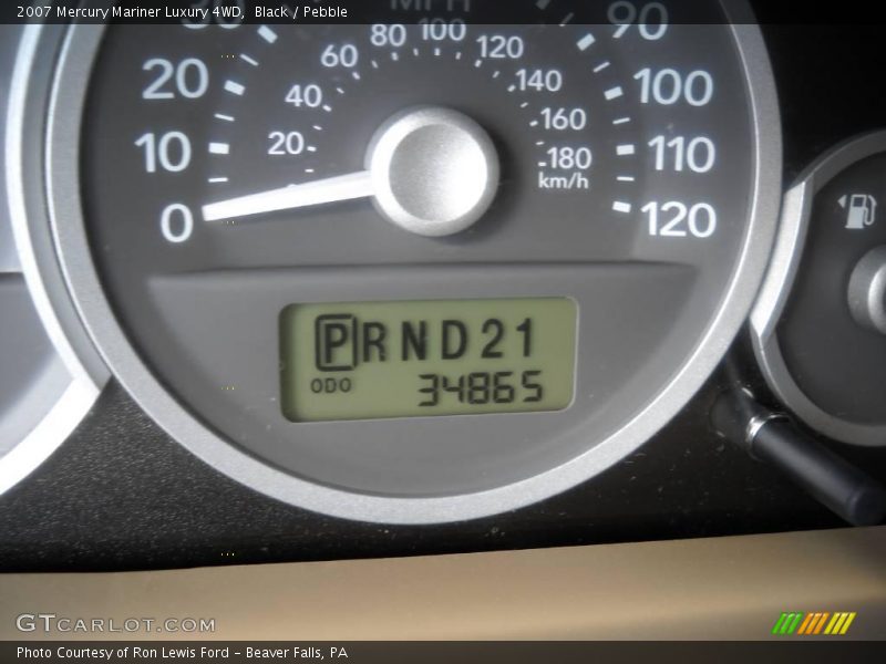 Black / Pebble 2007 Mercury Mariner Luxury 4WD