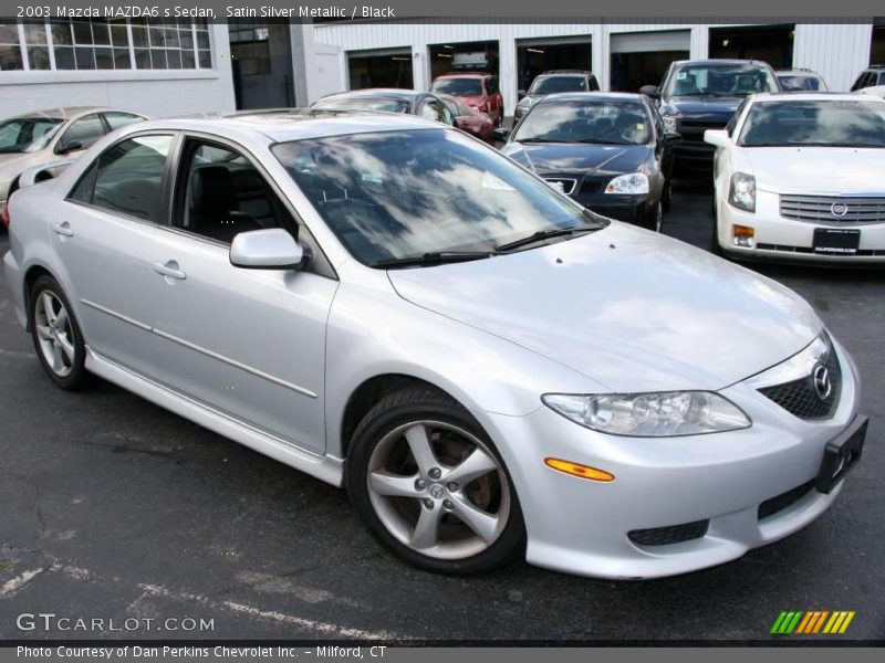 Satin Silver Metallic / Black 2003 Mazda MAZDA6 s Sedan