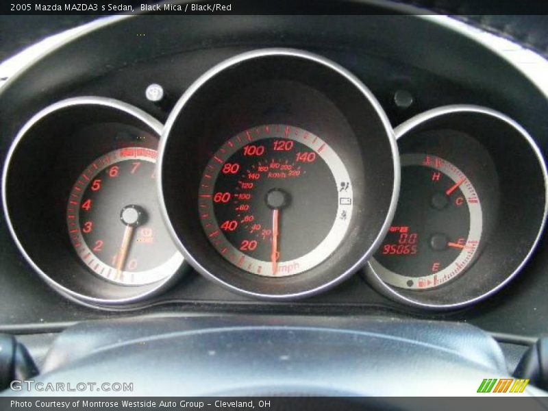 Black Mica / Black/Red 2005 Mazda MAZDA3 s Sedan