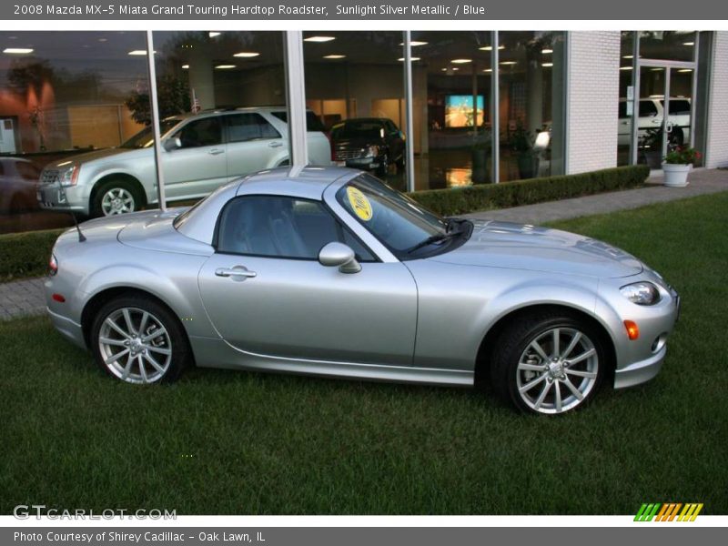 Sunlight Silver Metallic / Blue 2008 Mazda MX-5 Miata Grand Touring Hardtop Roadster