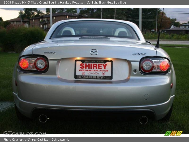 Sunlight Silver Metallic / Blue 2008 Mazda MX-5 Miata Grand Touring Hardtop Roadster
