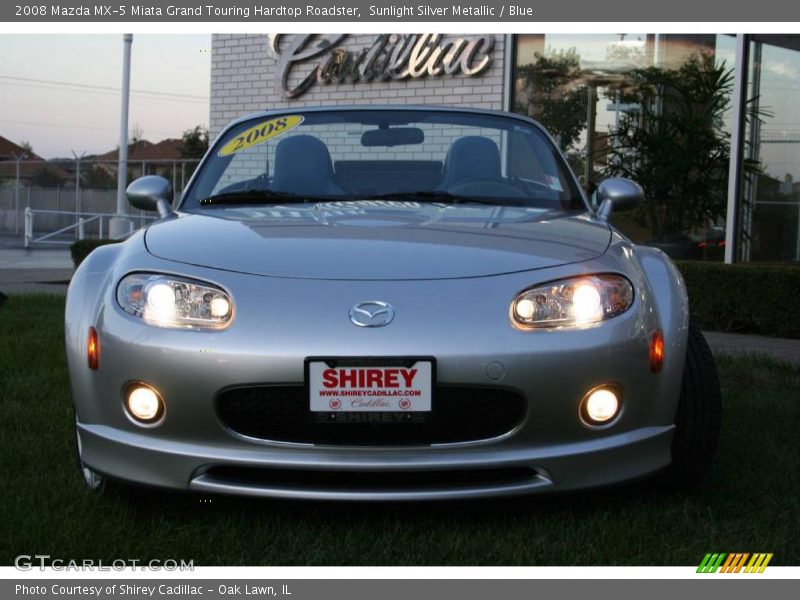 Sunlight Silver Metallic / Blue 2008 Mazda MX-5 Miata Grand Touring Hardtop Roadster