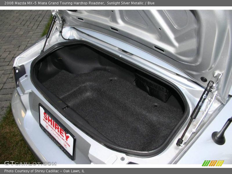 Sunlight Silver Metallic / Blue 2008 Mazda MX-5 Miata Grand Touring Hardtop Roadster