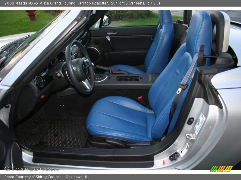 Sunlight Silver Metallic / Blue 2008 Mazda MX-5 Miata Grand Touring Hardtop Roadster