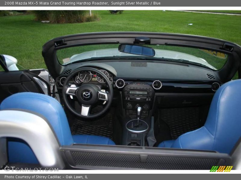 Sunlight Silver Metallic / Blue 2008 Mazda MX-5 Miata Grand Touring Hardtop Roadster