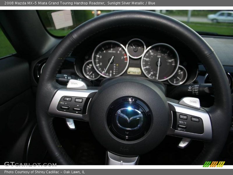 Sunlight Silver Metallic / Blue 2008 Mazda MX-5 Miata Grand Touring Hardtop Roadster