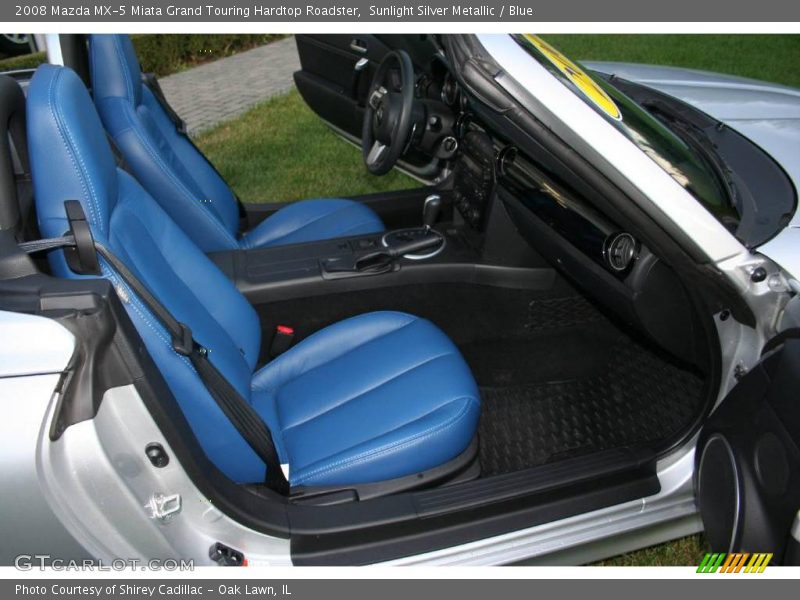 Sunlight Silver Metallic / Blue 2008 Mazda MX-5 Miata Grand Touring Hardtop Roadster