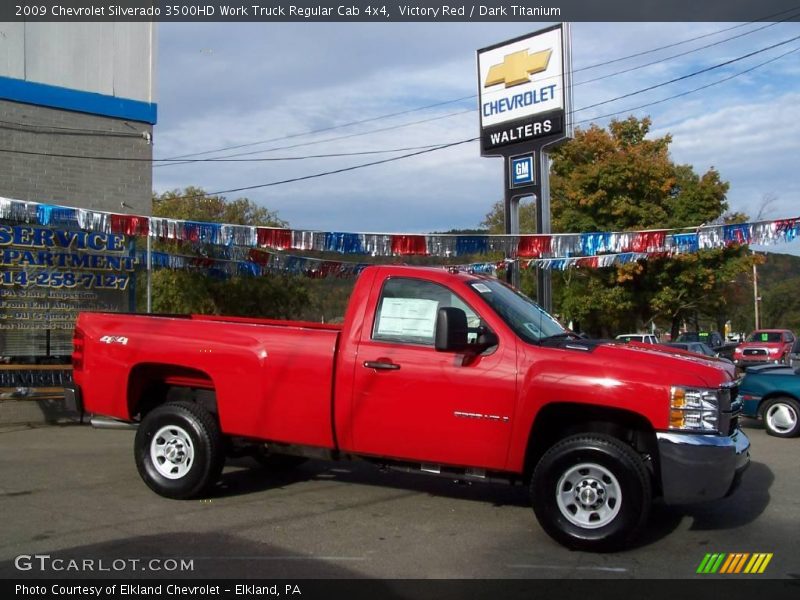 Victory Red / Dark Titanium 2009 Chevrolet Silverado 3500HD Work Truck Regular Cab 4x4