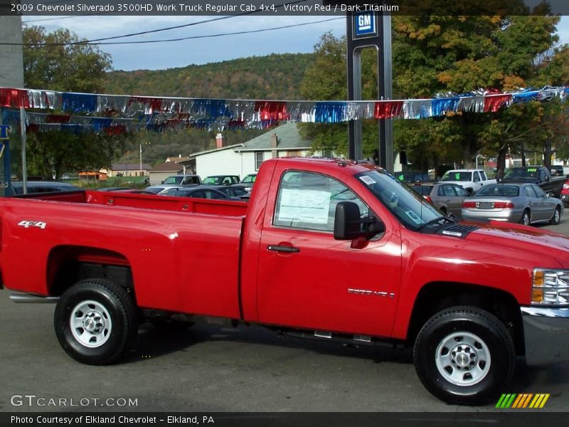 Victory Red / Dark Titanium 2009 Chevrolet Silverado 3500HD Work Truck Regular Cab 4x4
