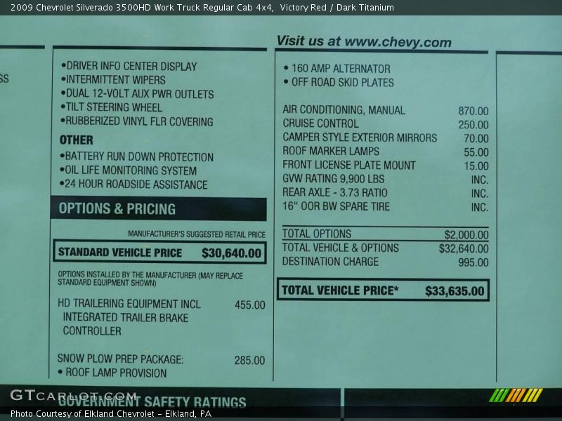 Victory Red / Dark Titanium 2009 Chevrolet Silverado 3500HD Work Truck Regular Cab 4x4