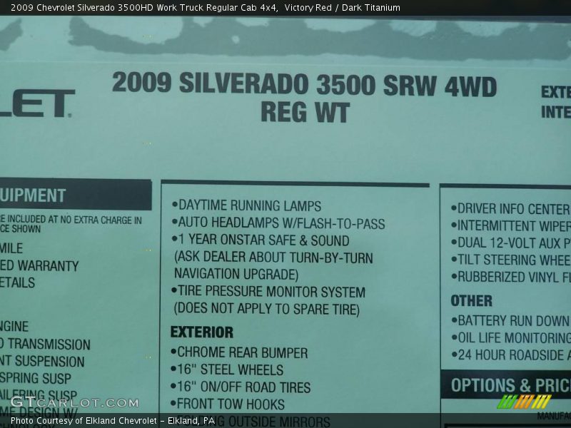 Victory Red / Dark Titanium 2009 Chevrolet Silverado 3500HD Work Truck Regular Cab 4x4