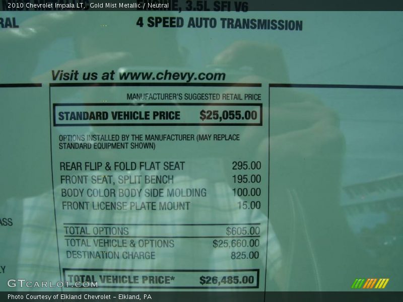 Gold Mist Metallic / Neutral 2010 Chevrolet Impala LT