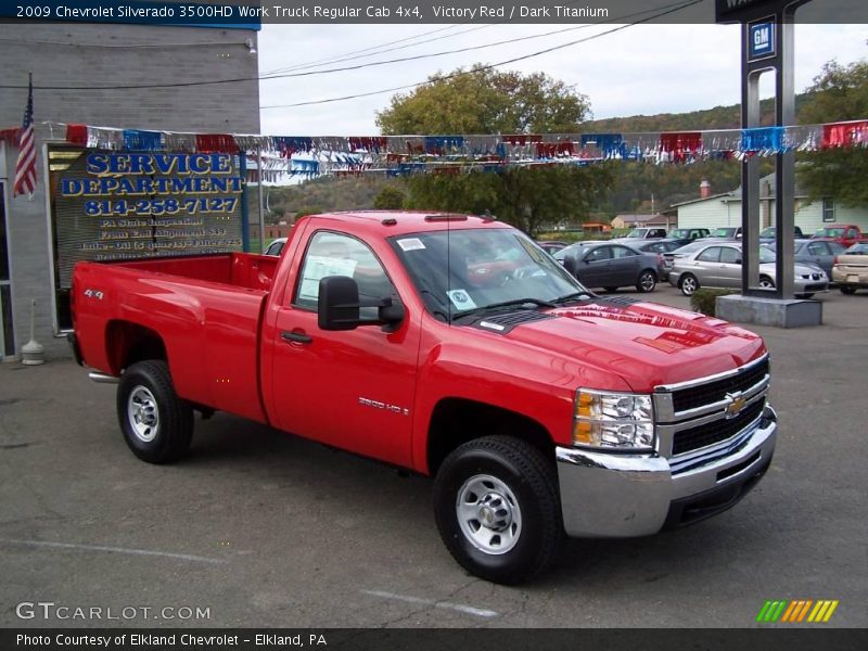 Victory Red / Dark Titanium 2009 Chevrolet Silverado 3500HD Work Truck Regular Cab 4x4