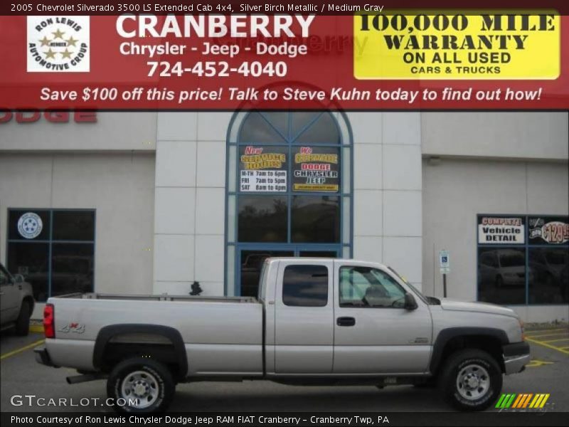 Silver Birch Metallic / Medium Gray 2005 Chevrolet Silverado 3500 LS Extended Cab 4x4