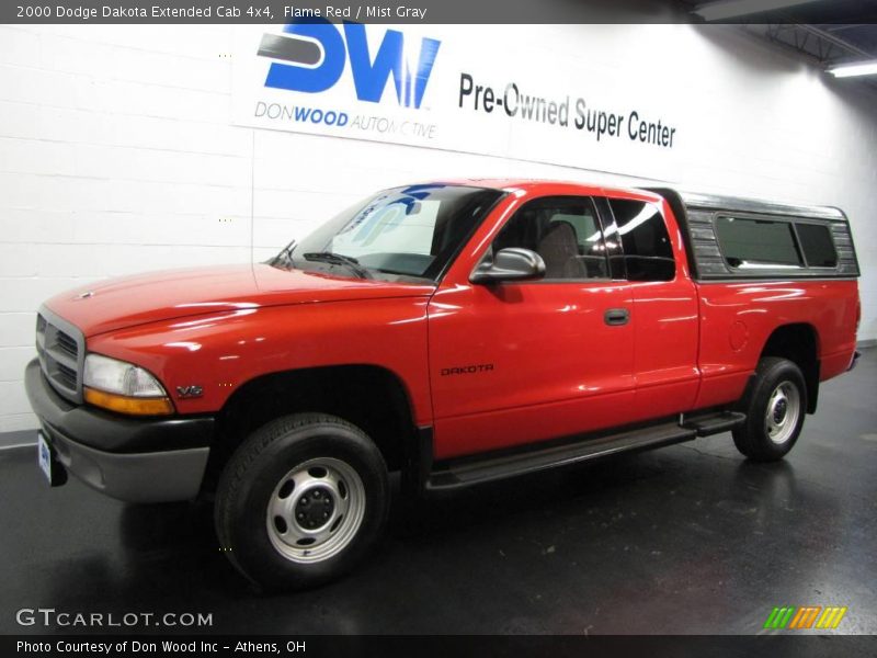 Flame Red / Mist Gray 2000 Dodge Dakota Extended Cab 4x4