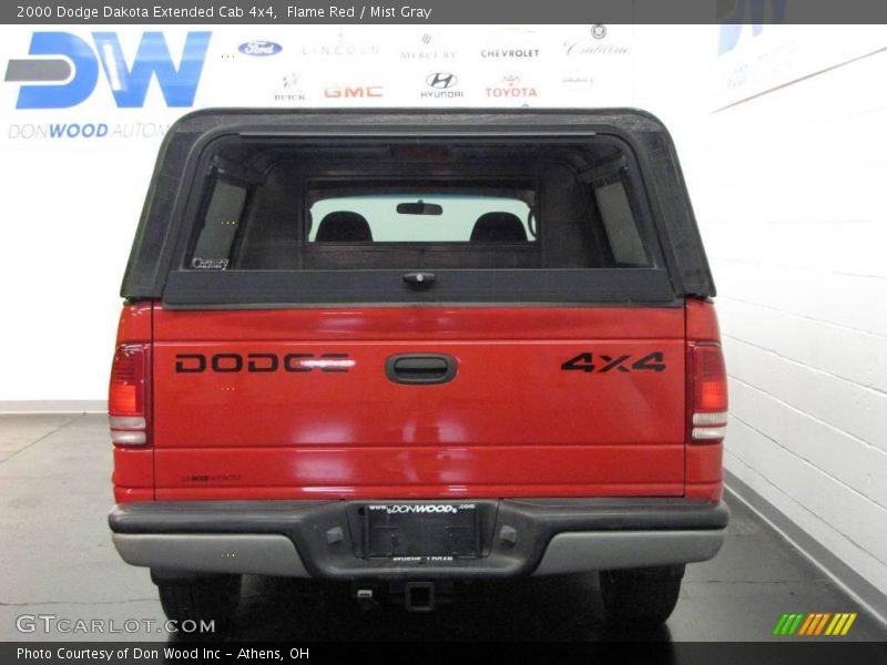 Flame Red / Mist Gray 2000 Dodge Dakota Extended Cab 4x4