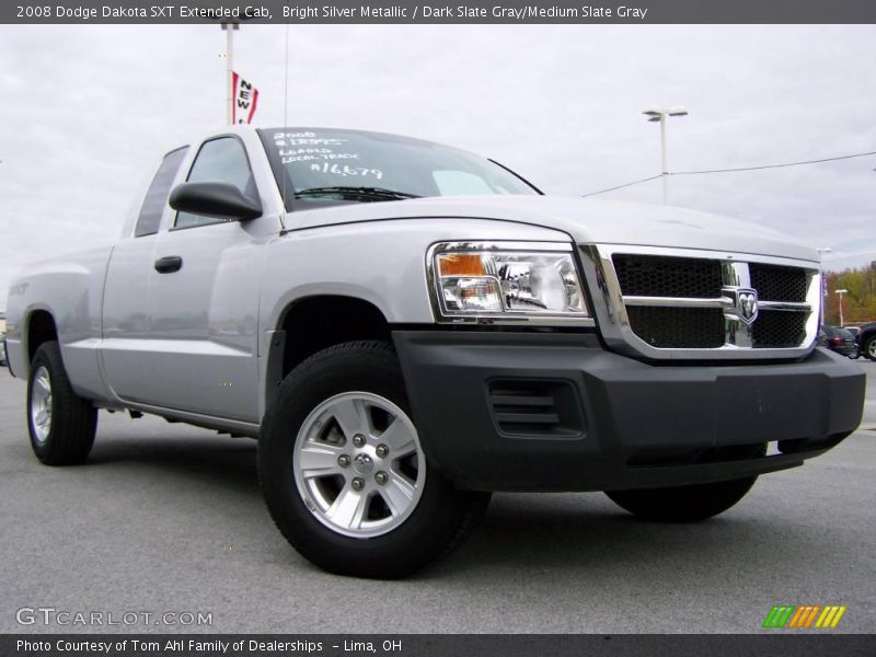 Bright Silver Metallic / Dark Slate Gray/Medium Slate Gray 2008 Dodge Dakota SXT Extended Cab